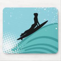 Chica Mousepad de la persona que practica surf
