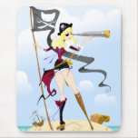 Chica Mousepad del pirata Alfombrillas De Ratón