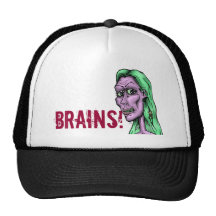 ¡Chica muerto - grn, CEREBROS! Gorras
