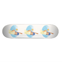 chica que golpea el ejemplo del vector del softbal tabla de patinar