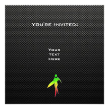 Chica que practica surf liso invitaciones personalizada