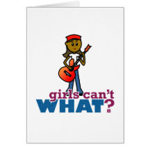 Chica que toca la guitarra tarjeta
