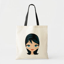 Chica retro bolsas lienzo