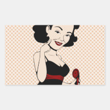 Chica retro coqueto de ms Victoria Crushmore Etiqueta