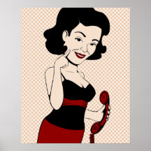 Chica retro coqueto de ms Victoria Crushmore Poster