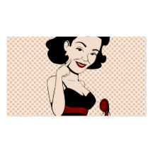 Chica retro coqueto de ms Victoria Crushmore Plantillas De Tarjetas De Visita