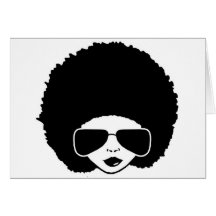 chica retro del Afro Felicitacion