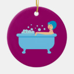 Chica retro del baño de burbujas ornamentos para reyes magos