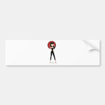 Chica retro etiqueta de parachoque