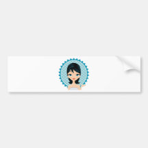 Chica retro etiqueta de parachoque