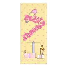 Chica rosado de Babyshower de los corazones Comunicados Personales