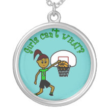 Chica verde oscuro del baloncesto joyerias personalizadas