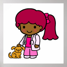 Chica veterinario impresiones