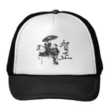 Chica y caballo de geisha gorro de camionero