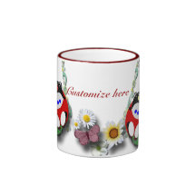 Chica y muchacho taza de café