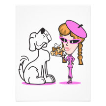 chica y perro casero retros comunicado personalizado