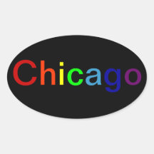 Chicago Calcomanías Ovaladas Personalizadas