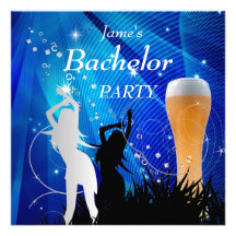 Chicas blancos del vidrio de cerveza del oro azul  invitaciones personalizada