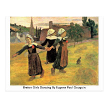 Chicas bretones que bailan por Eugene Paul Gauguin Tarjetas Postales