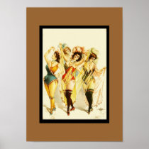 Chicas de baile del teatro del vintage del poster posters