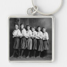 Chicas en los bombachos, 1900s tempranos llavero