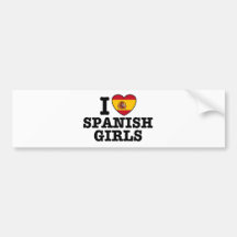 Chicas españoles etiqueta de parachoque