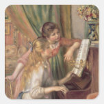 Chicas jóvenes en el piano, 1892 colcomanias cuadradass