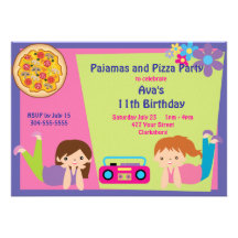 Chicas pijama y fiesta de la pizza anuncios  