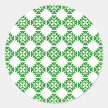 Chicas verdes y blancos de su estilo femenino lind pegatina redonda