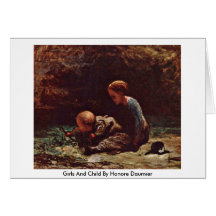 Chicas y niño de Honore Daumier Felicitacion