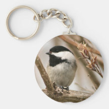 Chickadee capsulado negro llaveros personalizados