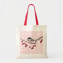 CHICKADEE y BAYAS ROJAS de SHARON SHARPE Bolsa