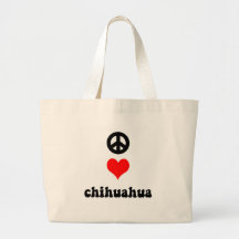 Chihuahua del amor de la paz bolsas de mano