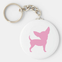 Chihuahua divertida rosada llaveros