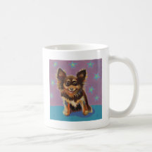 Chihuahua - pintura original linda colorida de la  tazas de café