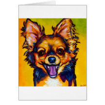 Chihuahua (sable largo de la capa) felicitaciones