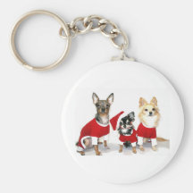 Chihuahuas del navidad llaveros personalizados