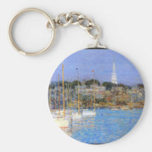 Childe Hassam - barcos Newport del gato Llaveros Personalizados