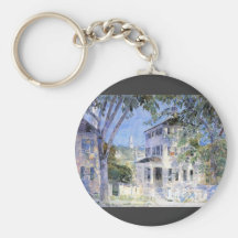 Childe Hassam - calle en Portsmouth Llaveros Personalizados