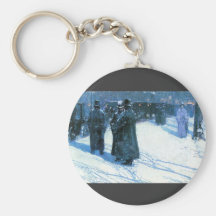 Childe Hassam - cuadrado de Madison de la noche Llaveros Personalizados