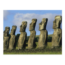 Chile, isla de pascua, Rapa Nui, Ahu Akivi Tarjeta Postal