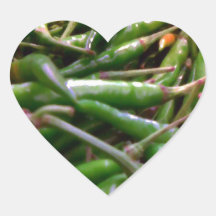 Chiles Serranos Calcomanías De Corazones