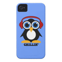 chillin del pingüino iPhone 4 Case-Mate fundas