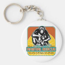 Chimpancé animal del rescate llaveros