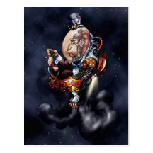 Chimpancé del espacio de Steampunk Postal