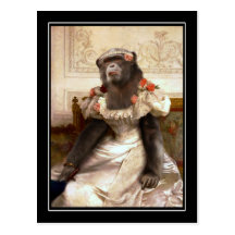 Chimpancé en vestido tarjetas postales