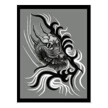 China-Drache in Tattoo Style Postkarte