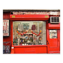 Chinatown, escaparate de NYC con los dragones del  Impresión Fotográfica