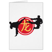 Chinese Sign Dragon Karate A 3c Grußkarte