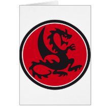 chinese tribal dragon grußkarte